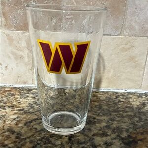 Glass Tumbler with Red and Yellow Logo-Set of 4